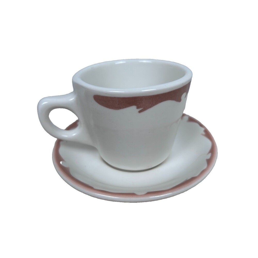 Buffalo China Mug USA Heavy Restaurant Ware Coffee Cup brown Crest